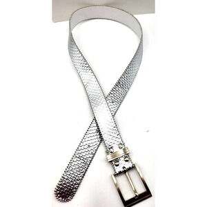Silver Mermaid Scales Belt Size M 39 Long Holes from 29 to 34 Shiny and Fun